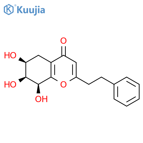 4H-1-Benzopyran-4-one, 5,6,7,8-tetrahydro-6,7,8-trihydroxy-2-(2-phenylethyl)-, (6S,7S,8S)- structure