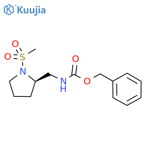 benzyl N-{(2R)-1-methanesulfonylpyrrolidin-2-ylmethyl}carbamate structure