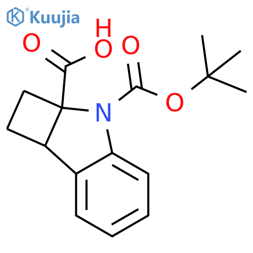 3-(tert-butoxy)carbonyl-1H,2H,2aH,3H,7bH-cyclobutabindole-2a-carboxylic acid structure