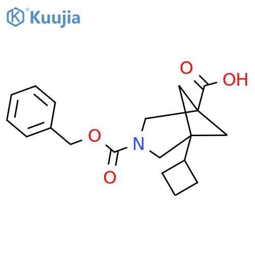3-((Benzyloxy)carbonyl)-5-cyclobutyl-3-azabicyclo[3.1.1]heptane-1-carboxylic acid structure