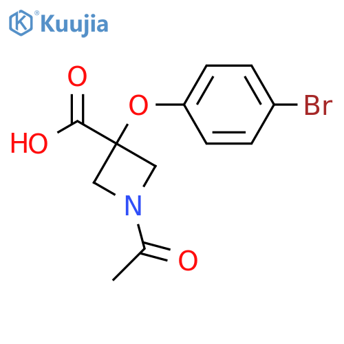 3-Azetidinecarboxylic acid, 1-acetyl-3-(4-bromophenoxy)- structure