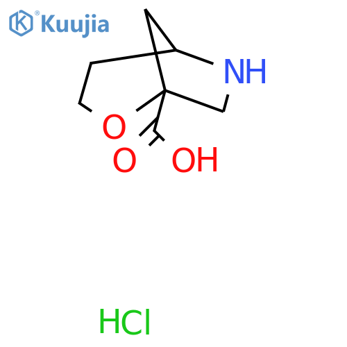 2-Oxa-6-azabicyclo[3.2.1]octane-1-carboxylic acid hydrochloride structure