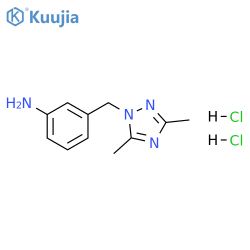 Benzenamine, 3-[(3,5-dimethyl-1H-1,2,4-triazol-1-yl)methyl]-, hydrochloride (1:2) structure