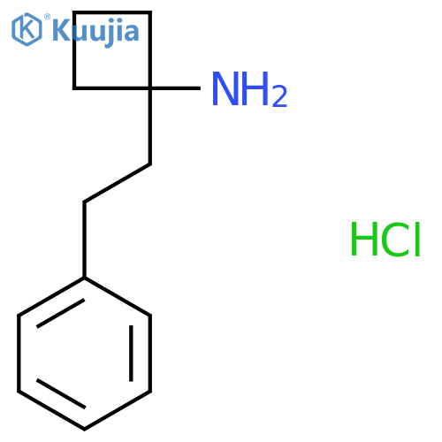 1-(2-Phenylethyl)cyclobutan-1-amine hydrochloride structure