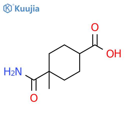 4-(Aminocarbonyl)-4-methylcyclohexanecarboxylic acid structure