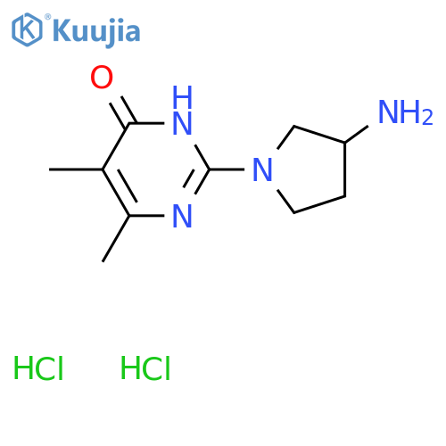 2-(3-Aminopyrrolidin-1-yl)-5,6-dimethyl-3,4-dihydropyrimidin-4-one dihydrochloride structure