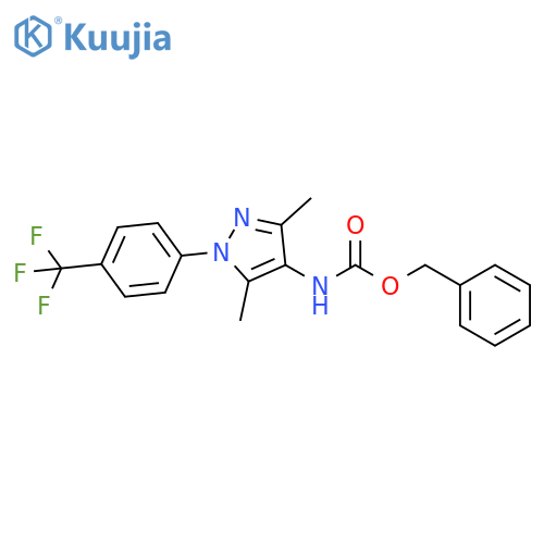 Phenylmethyl N-[3,5-dimethyl-1-[4-(trifluoromethyl)phenyl]-1H-pyrazol-4-yl]carbamate structure
