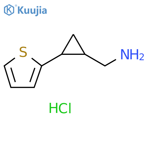 (2-(Thiophen-2-yl)cyclopropyl)methanamine Hydrochloride structure
