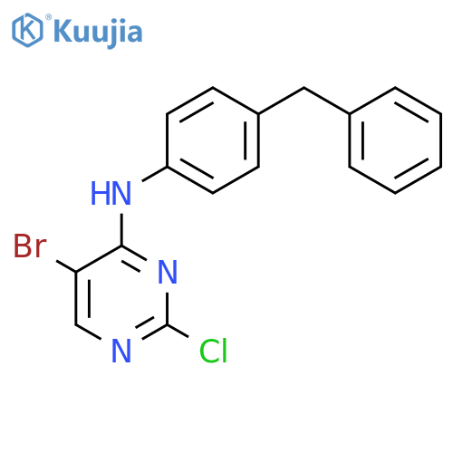 4-Pyrimidinamine, 5-bromo-2-chloro-N-[4-(phenylmethyl)phenyl]- structure