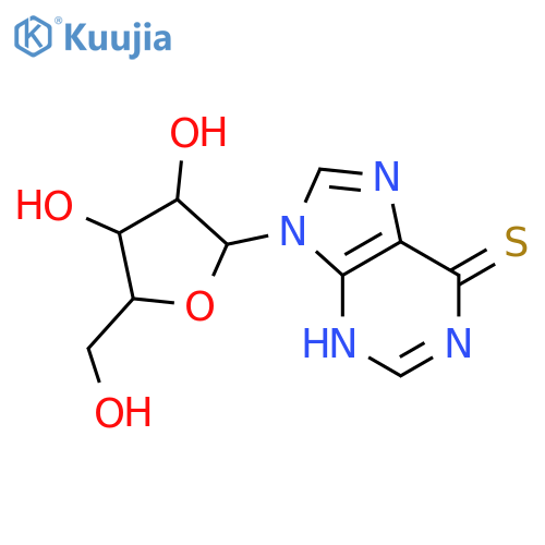 6H-Purine-6-thione,1,9-dihydro-9-b-D-xylofuranosyl- structure