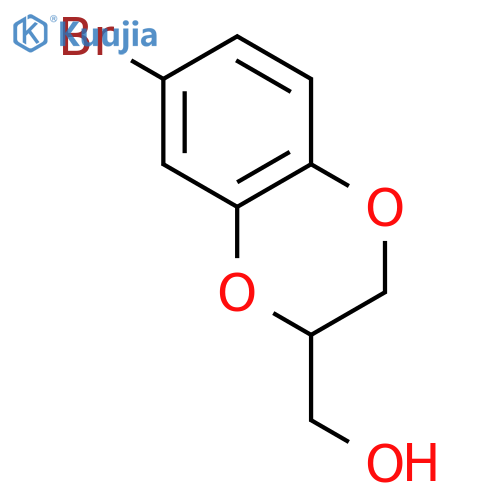 (7-bromo-2,3-dihydro-1,4-benzodioxin-2-yl)methanol structure