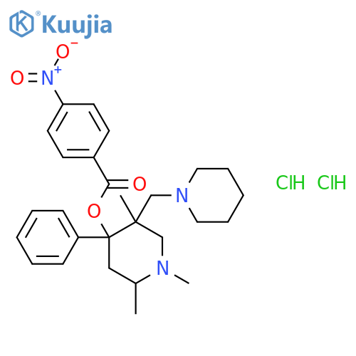 4-Piperidinol,1,2,5-trimethyl-4-phenyl-5-(1-piperidinylmethyl)-, 4-(4-nitrobenzoate),hydrochloride (1:2) structure