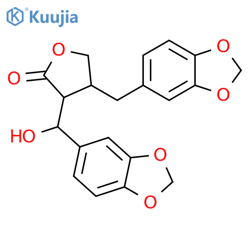 2(3H)-Furanone, 3-(1,3-benzodioxol-5-ylhydroxymethyl)-4-(1,3-benzodioxol-5-ylmethyl)dihydro- (9CI) structure