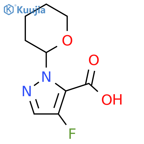 4-Fluoro-2-tetrahydropyran-2-yl-pyrazole-3-carboxylic acid structure