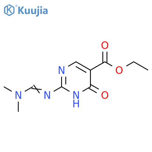 2-(Dimethylamino-methyleneamino)-4-hydroxy-pyrimidine-5-carboxylic acid ethyl ester structure