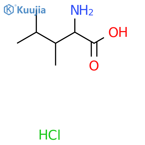 2-Amino-3,4-dimethylpentanoic acid hydrochloride structure