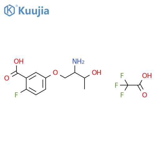 5-(2-amino-3-hydroxybutoxy)-2-fluorobenzoic acid, trifluoroacetic acid structure