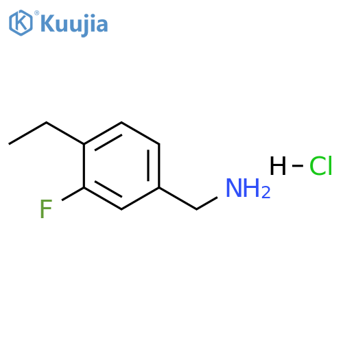 Benzenemethanamine, 4-ethyl-3-fluoro-, hydrochloride (1:1) structure