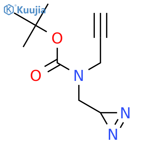 tert-butyl N-[(3H-diazirin-3-yl)methyl]-N-(prop-2-yn-1-yl)carbamate structure