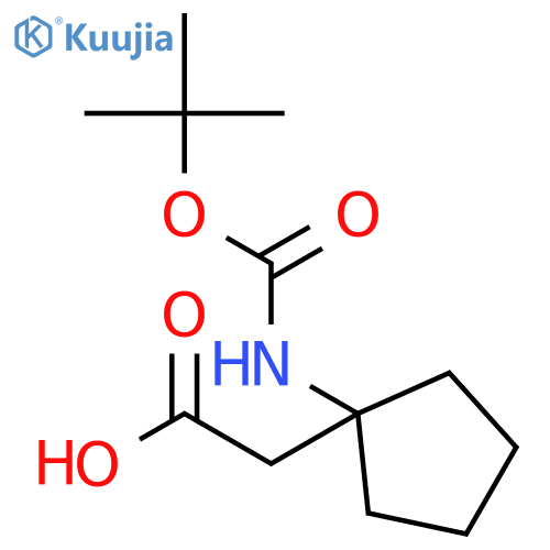 2-(1-{[(tert-butoxy)carbonyl]amino}cyclopentyl)acetic acid structure