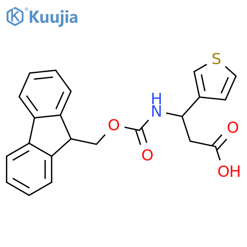 3-({(9H-fluoren-9-yl)methoxycarbonyl}amino)-3-(thiophen-3-yl)propanoic acid structure