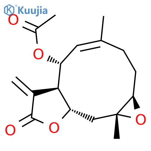 Oxireno[8,9]cyclodeca[1,2-b]furan-8(2H)-one,6-(acetyloxy)-1a,3,6,6a,7,9a,10,10a-octahydro-4,10a-dimethyl-7-methylene-,(1aR,4E,6R,6aR,9aS,10aR)- structure