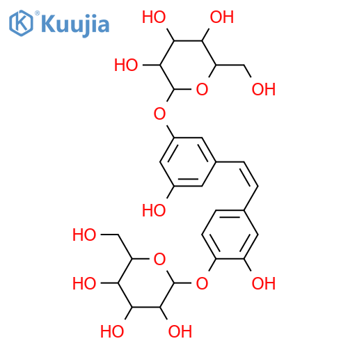 1-(3,4-Dihydroxyphenyl)-2-(3,5-dihydroxyphenyl)ethylene; (E)-form, 3'',4'-Di-O-β-D-glucopyranoside structure