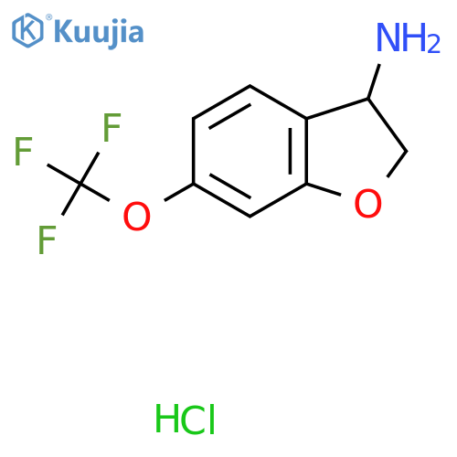 6-(Trifluoromethoxy)-2,3-dihydrobenzofuran-3-amine;hydrochloride structure