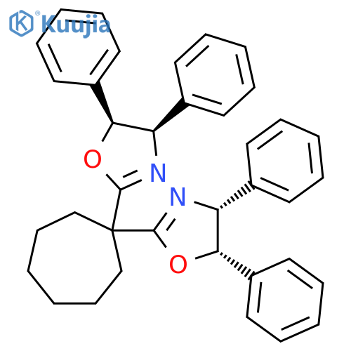 (4R,4'R,5S,5'S)-2,2'-(Cycloheptane-1,1-diyl)bis(4,5-diphenyl-4,5-dihydrooxazole) structure