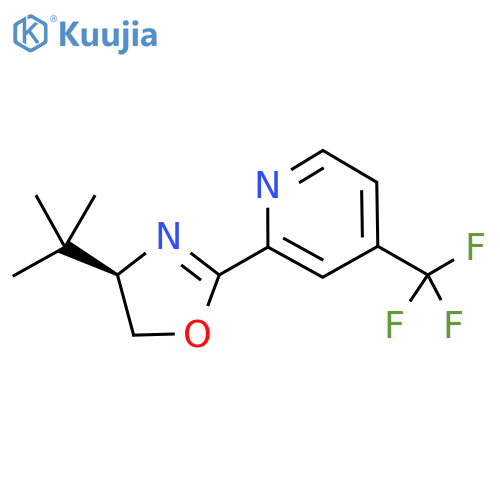 (R)-4-(tert-Butyl)-2-(4-(trifluoromethyl)pyridin-2-yl)-4,5-dihydrooxazole structure