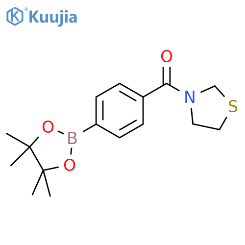 (4-(4,4,5,5-Tetramethyl-1,3,2-dioxaborolan-2-yl)phenyl)(thiazolidin-3-yl)methanone structure