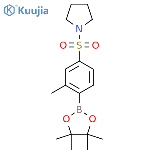 1-[3-Methyl-4-(4,4,5,5-tetramethyl-[1,3,2]dioxaborolan-2-yl)-benzenesulfonyl]-pyrrolidine structure