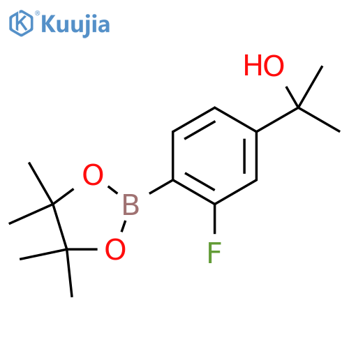 2-3-fluoro-4-(tetramethyl-1,3,2-dioxaborolan-2-yl)phenylpropan-2-ol structure