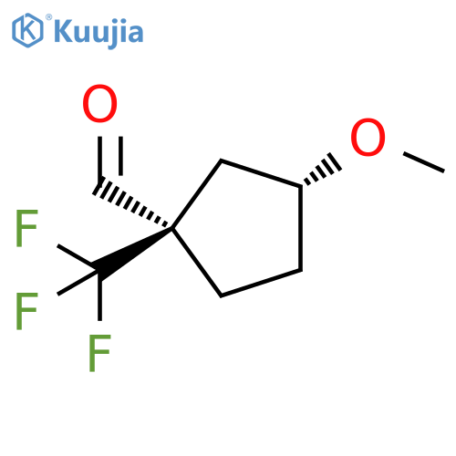 (1R,3R)-3-Methoxy-1-(trifluoromethyl)cyclopentanecarboxaldehyde structure