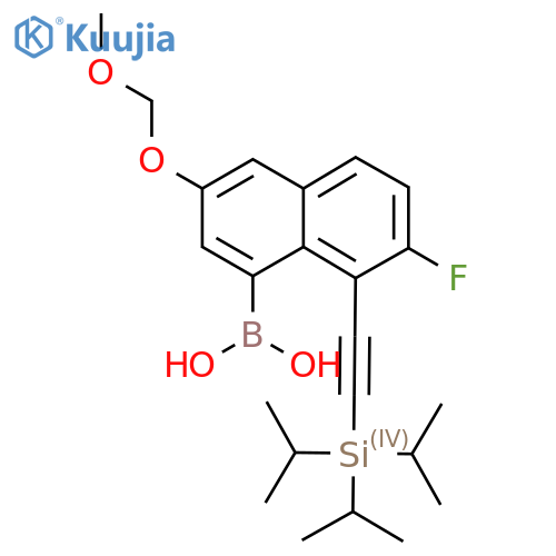 (7-Fluoro-3-(methoxymethoxy)-8-((triisopropylsilyl)ethynyl)naphthalen-1-yl)boronic acid structure