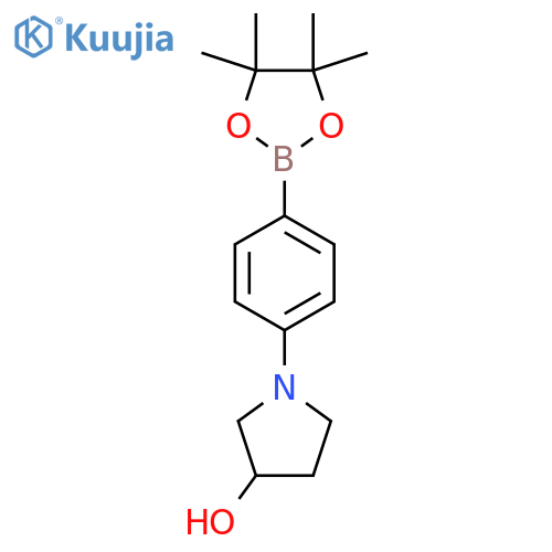 1-[4-(Tetramethyl-1,3,2-dioxaborolan-2-yl)phenyl]pyrrolidin-3-ol structure