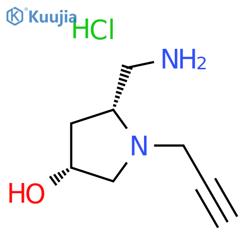 3-Pyrrolidinol, 5-(aminomethyl)-1-(2-propyn-1-yl)-, hydrochloride (1:2), (3R,5R)- structure