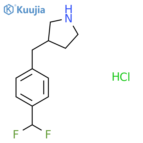 3-{[4-(Difluoromethyl)phenyl]methyl}pyrrolidine hydrochloride structure