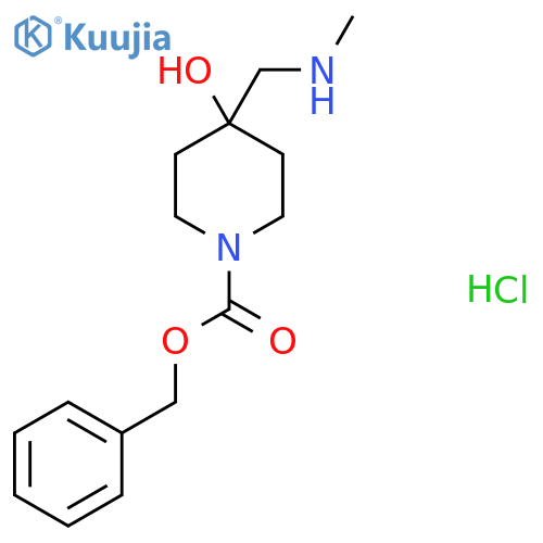 Benzyl 4-hydroxy-4-[(methylamino)methyl]piperidine-1-carboxylate hydrochloride structure