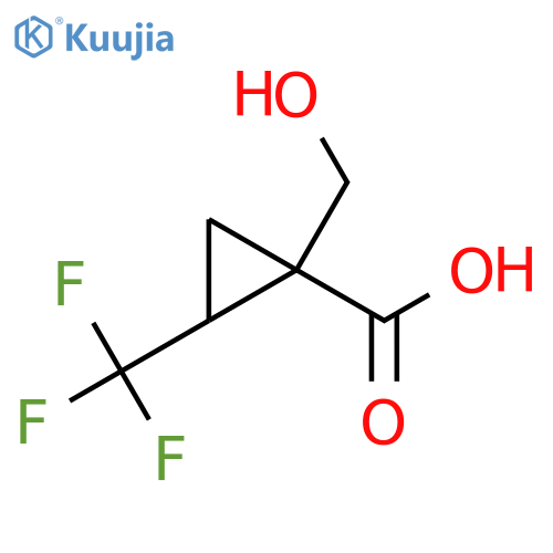 1-(Hydroxymethyl)-2-(trifluoromethyl)cyclopropane-1-carboxylic acid structure
