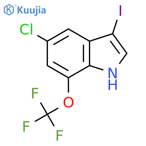5-chloro-3-iodo-7-(trifluoromethoxy)-1H-indole structure