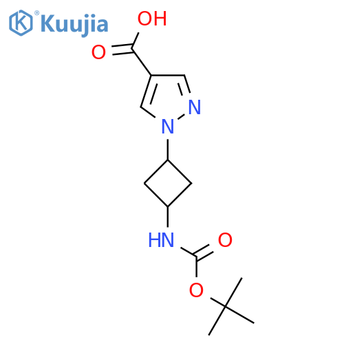 1-(3-{[(tert-butoxy)carbonyl]amino}cyclobutyl)-1H-pyrazole-4-carboxylic acid structure