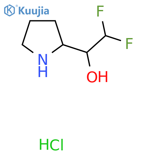 2,2-Difluoro-1-(pyrrolidin-2-yl)ethan-1-ol hydrochloride structure