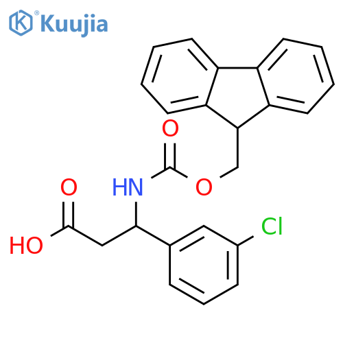 3-(3-chlorophenyl)-3-({(9H-fluoren-9-yl)methoxycarbonyl}amino)propanoic acid structure