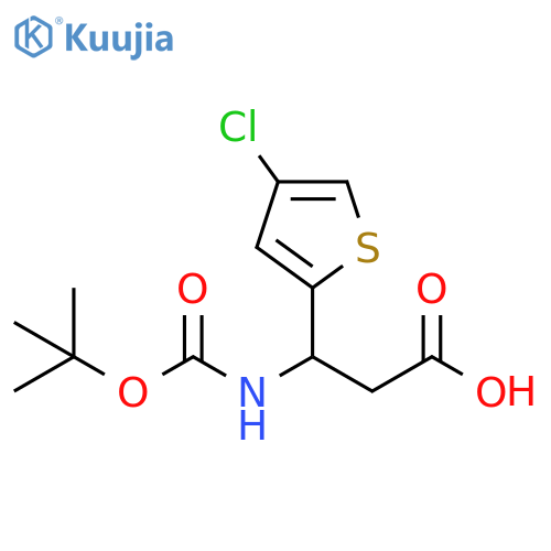 3-{(tert-butoxy)carbonylamino}-3-(4-chlorothiophen-2-yl)propanoic acid structure