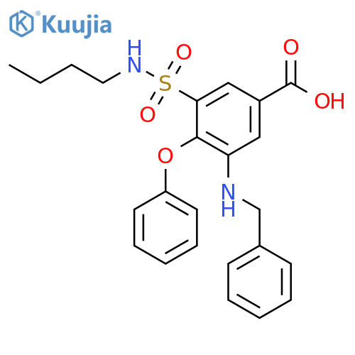 Benzoic acid,3-[(butylamino)sulfonyl]-4-phenoxy-5-[(phenylmethyl)amino]- structure