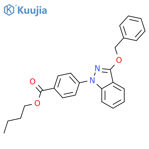 Benzoic acid,4-[3-(phenylmethoxy)-1H-indazol-1-yl]-, butyl ester structure