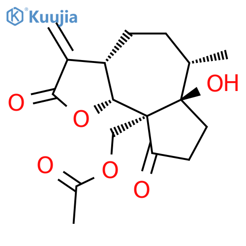 (3aS,9bβ)-3,3a,4,5,6,6a,7,8,9a,9b-Decahydro-9aα-acetoxymethyl-6aβ-hydroxy-6α-methyl-3-methyleneazuleno[4,5-b]furan-2,9-dione structure