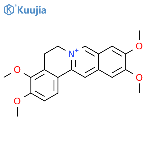 Dibenzo[a,g]quinolizinium,5,6-dihydro-3,4,10,11-tetramethoxy- (9CI) structure