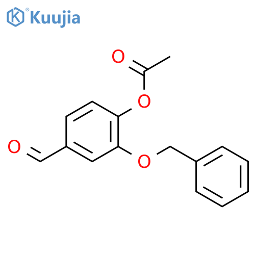 (2-benzyloxy-4-formyl-phenyl) acetate structure